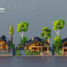 Wooden Houses by Kaizen87 - (schem/litematic)