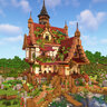 🏡 Lakeside Manor - Medieval House by EcoSMP (Java & Bedrock & Schematic)