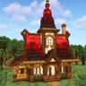 ❤️ Crimson Cottage - Fantasy House by EcoSMP (Java & Bedrock & Schematic)